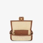 Baguette Brown Leather and Macramé Bag - Image 4